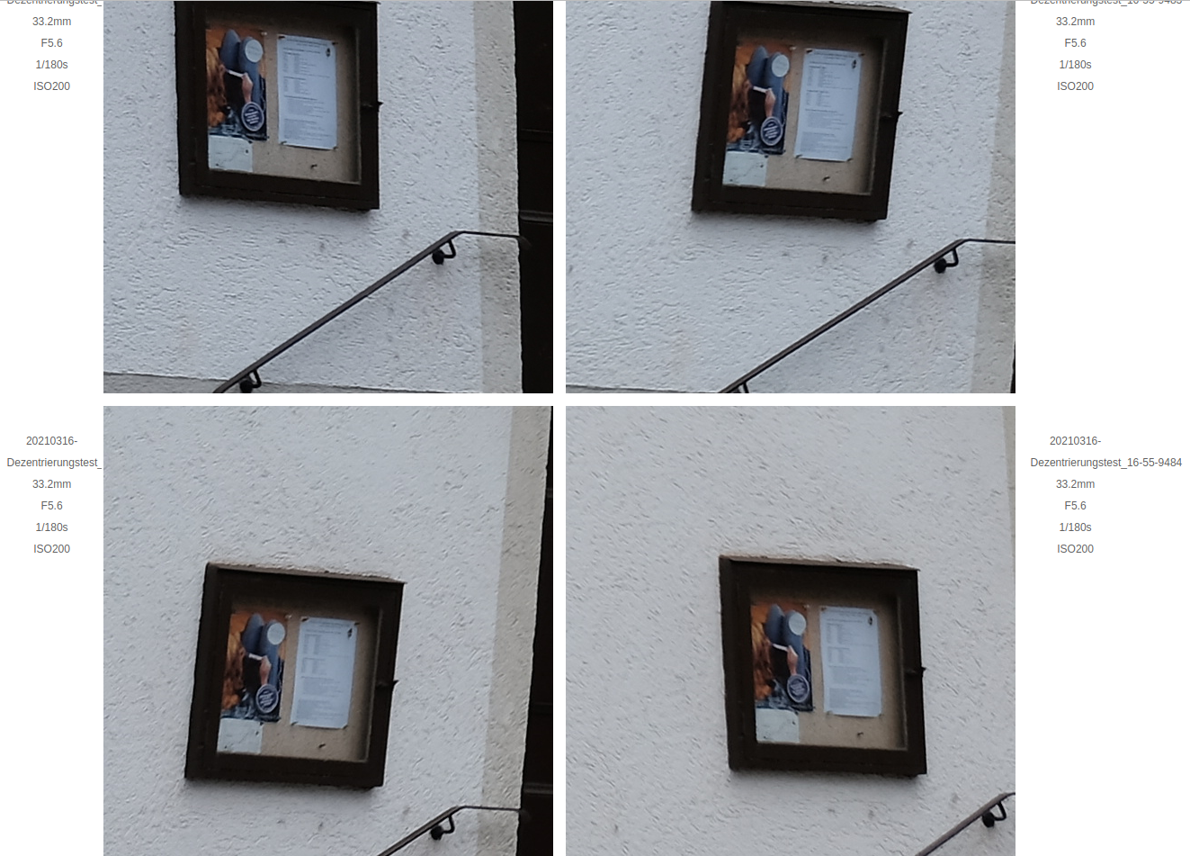 Objektive auf Dezentrierung testen